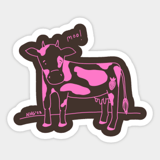 Strawberry Moo Cow Sticker